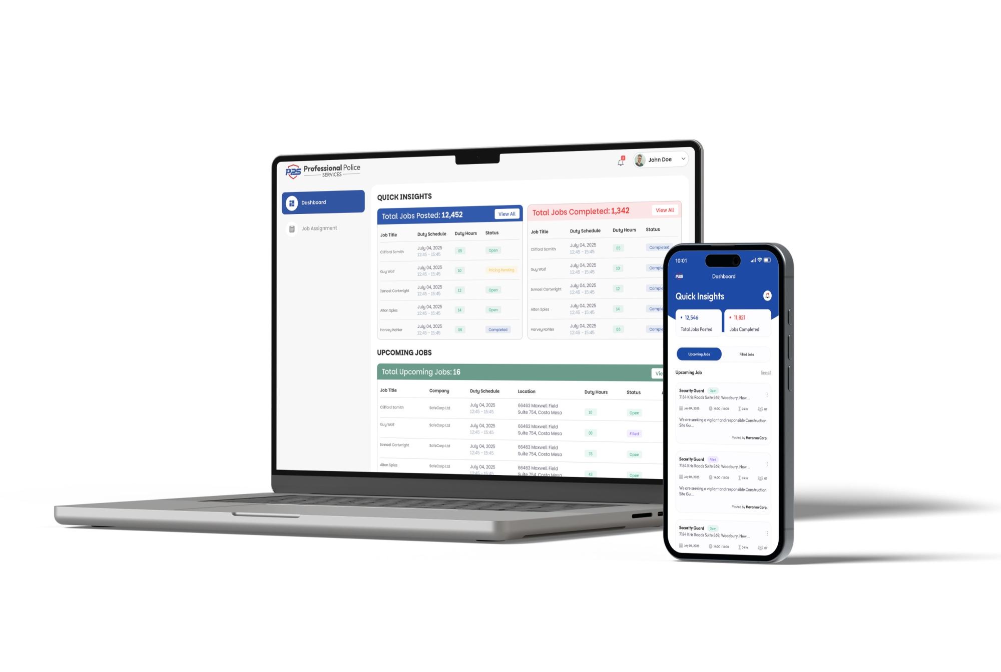 Workforce Management — Security Staffing Operations, developed features